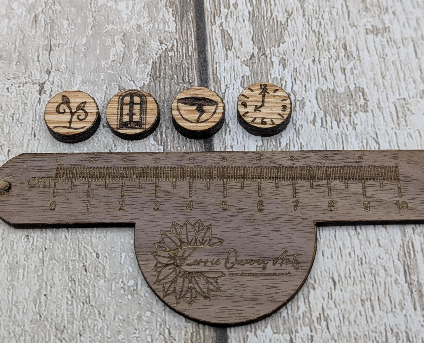 Choose you own wooden charms for your charm board, custom printing.