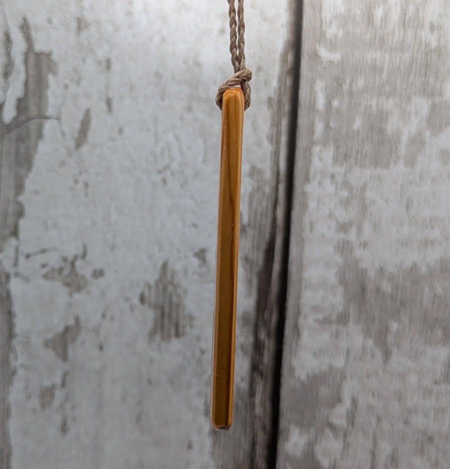 Yew wood roimata drop pendant with te reo māori “He kaha ahau”, I am strong affirmation.