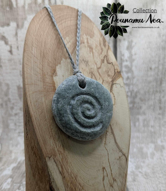 New Zealand pounamu Jade pebble pendant with Koru spiral - Raw + Polished, Handcrafted Aotearoa Necklace, Spiritual & Cultural Jewellery.