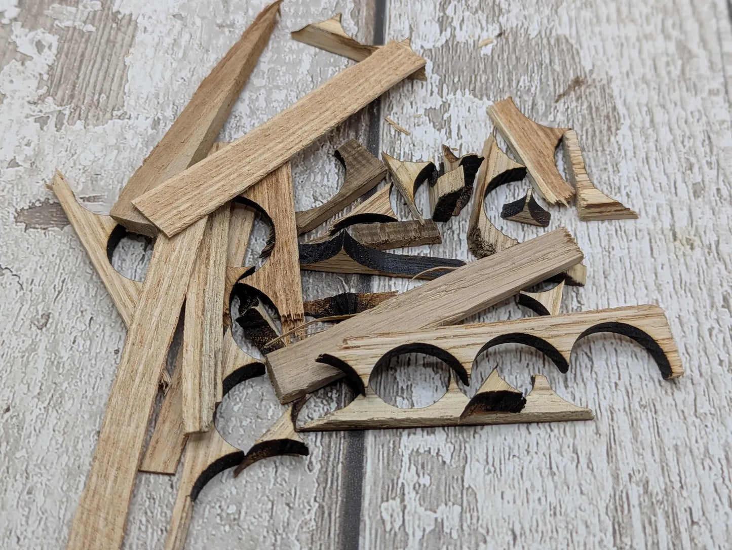 Sweet chestnut laser offcuts, for spells and rituals, modelling or camp emergency kits.