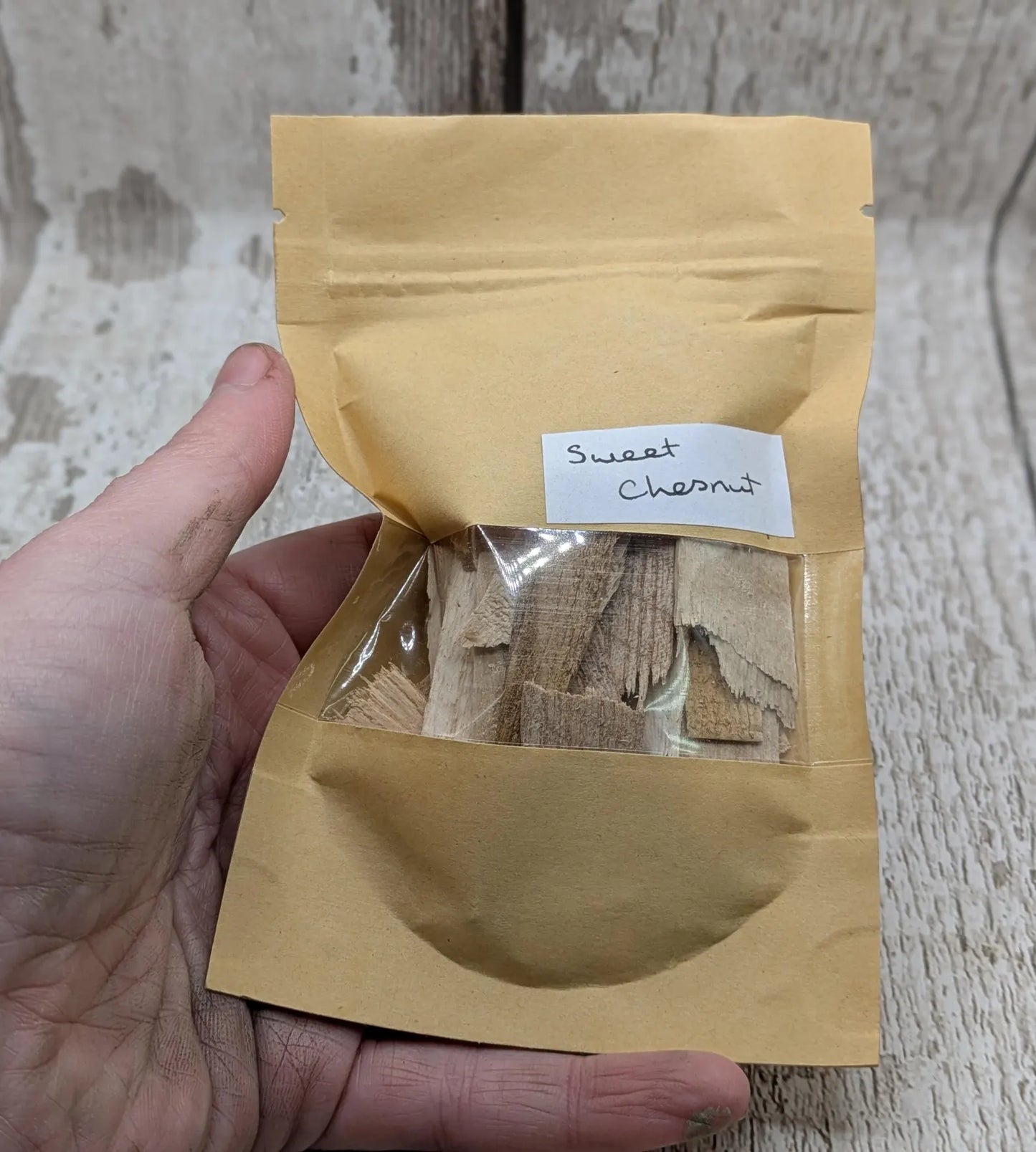 Sweet chesnut wood broken veener pieces for spell and ritual or camping kits.