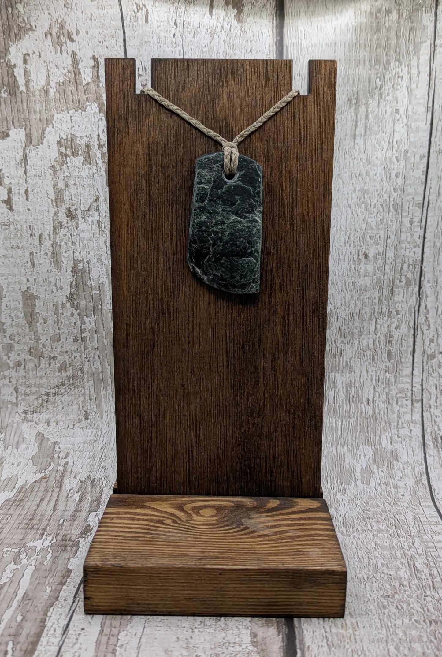 raw serpentine pounamu pendant -natural unpolished New Zealand Aotearoa pebble jewellery.