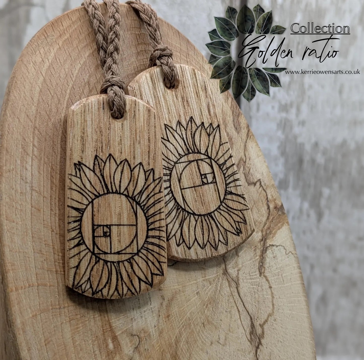 Sweet chestnut laser printer sunflower pendants.