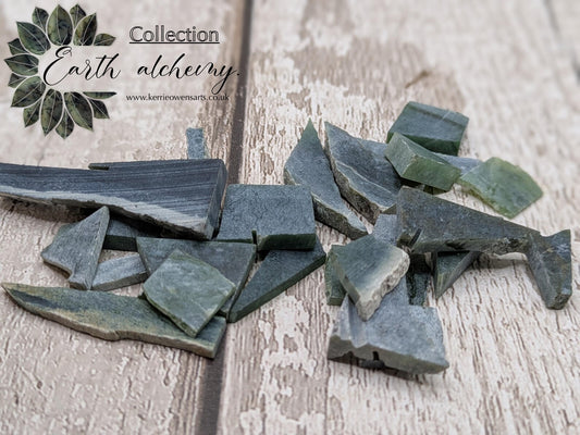 New Zealand pounamu jade off cuts pouch