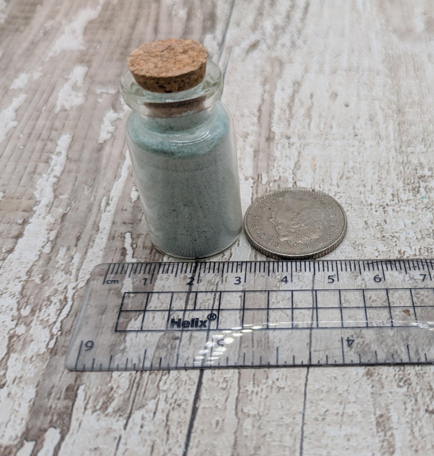 Unrefined powdered amazonite paint pigment.