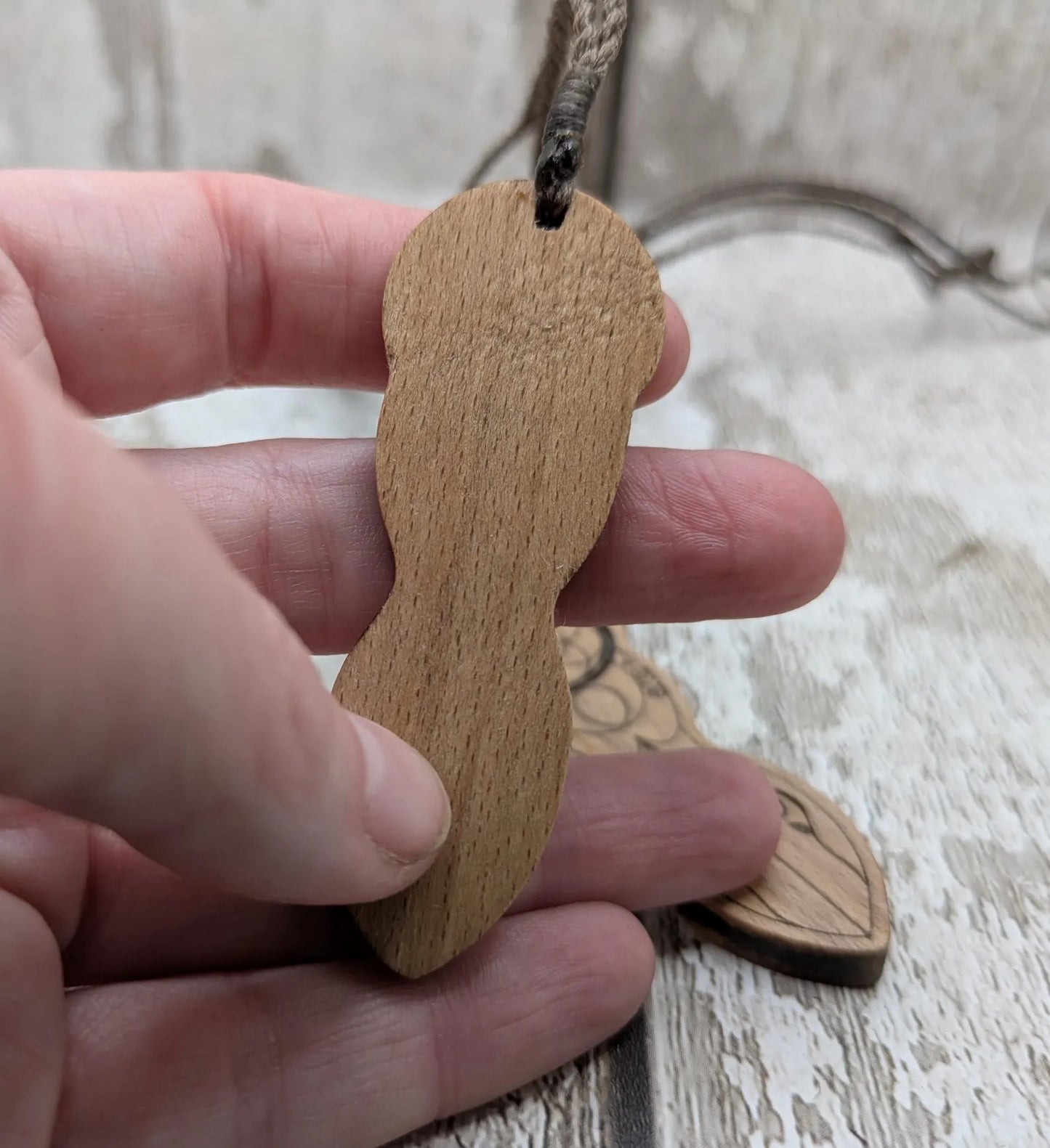 Tulip wood laser printed tattooed goddess pendant.