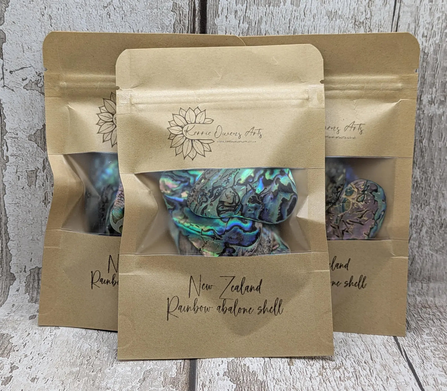 6 wild new Zealand rainbow pāua abalone shell pieces, naturally tumbled, undrilled.