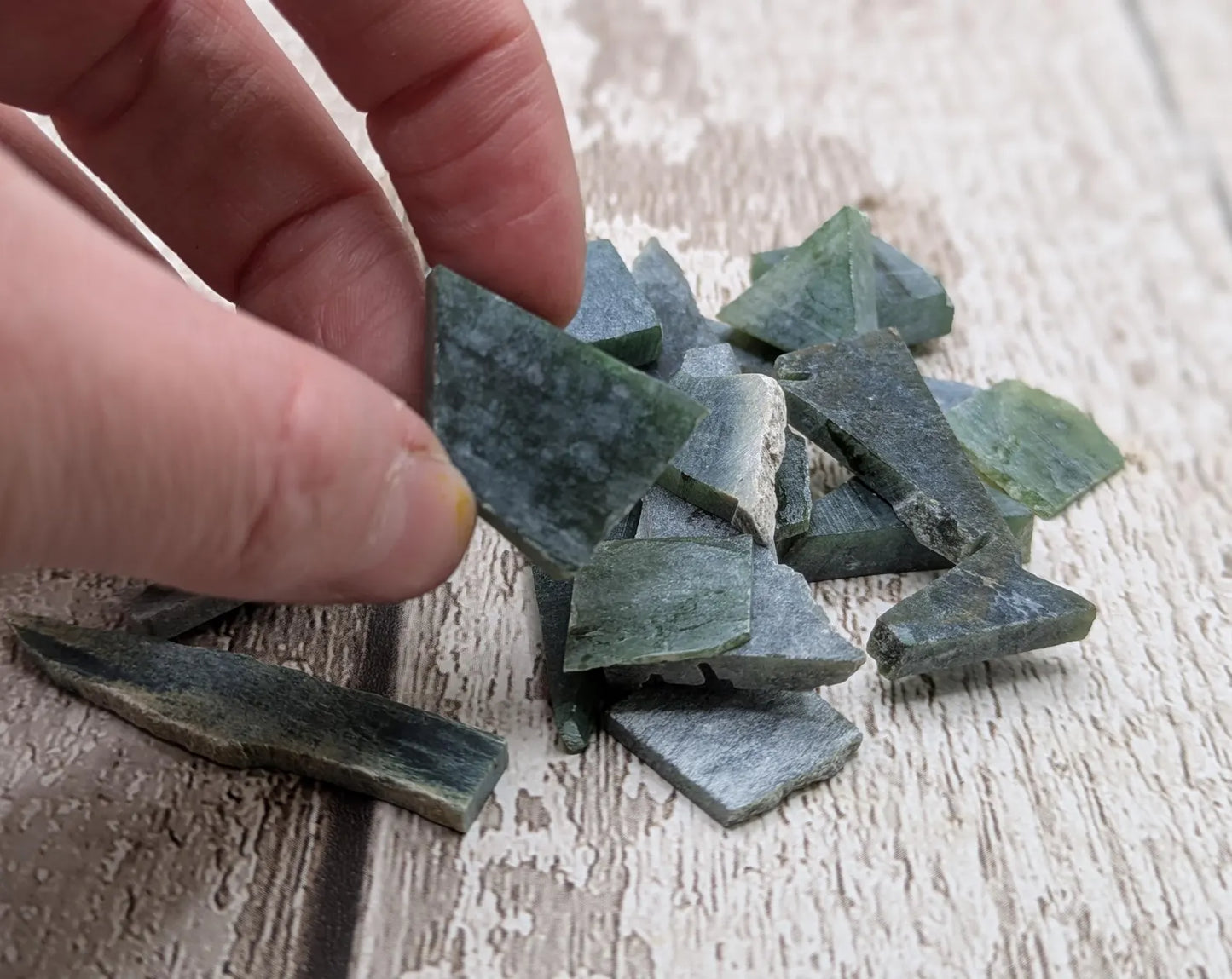 New Zealand pounamu jade off cuts pouch