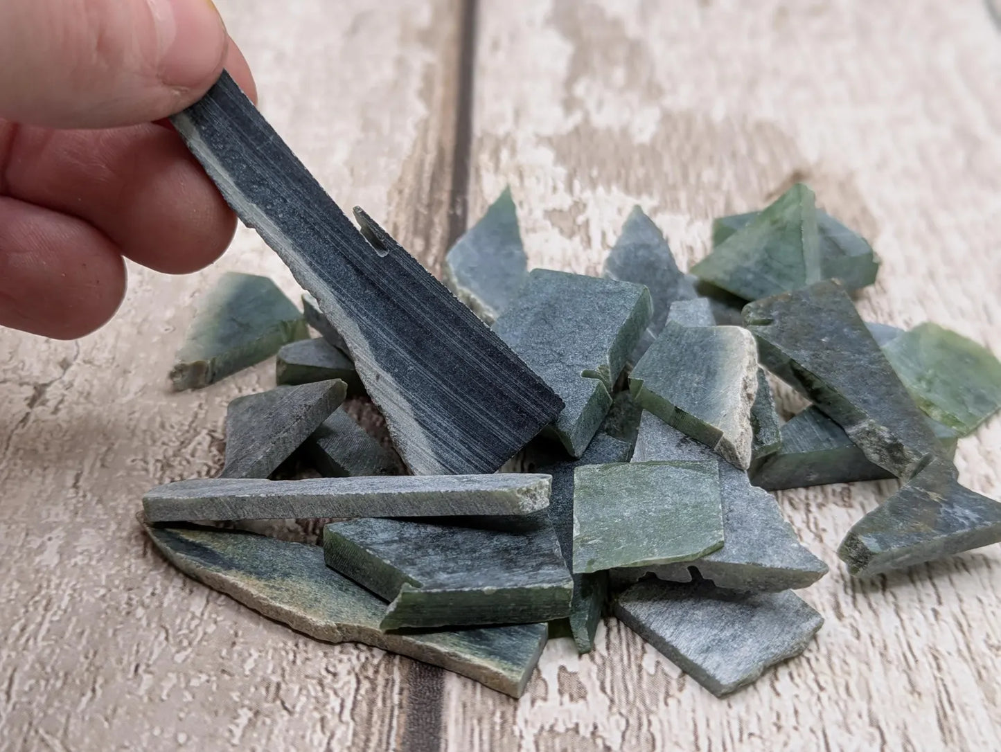 New Zealand pounamu jade off cuts pouch