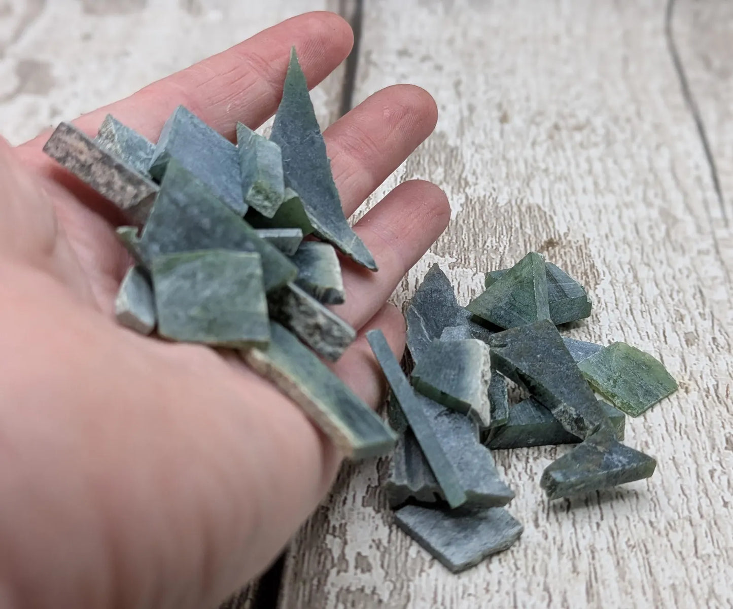 New Zealand pounamu jade off cuts pouch
