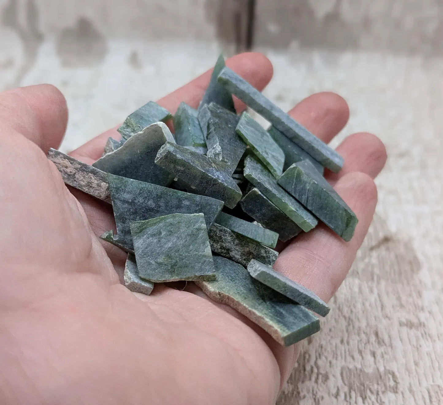 New Zealand pounamu jade off cuts pouch