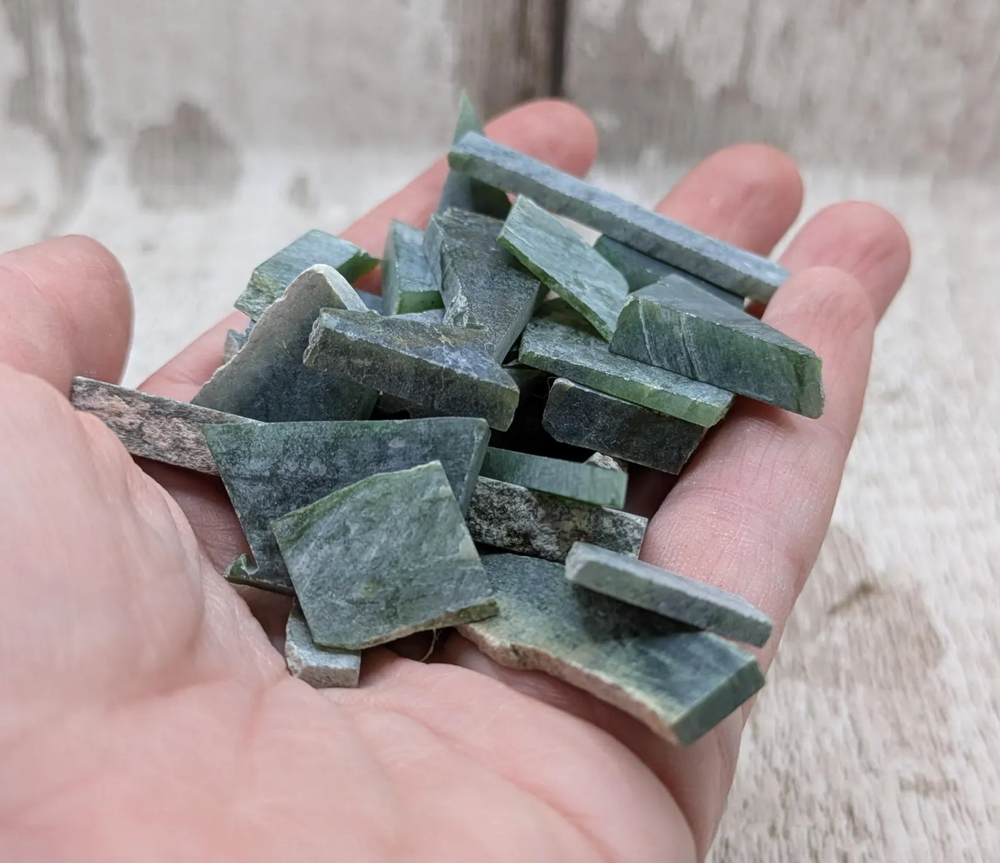 New Zealand pounamu jade off cuts pouch
