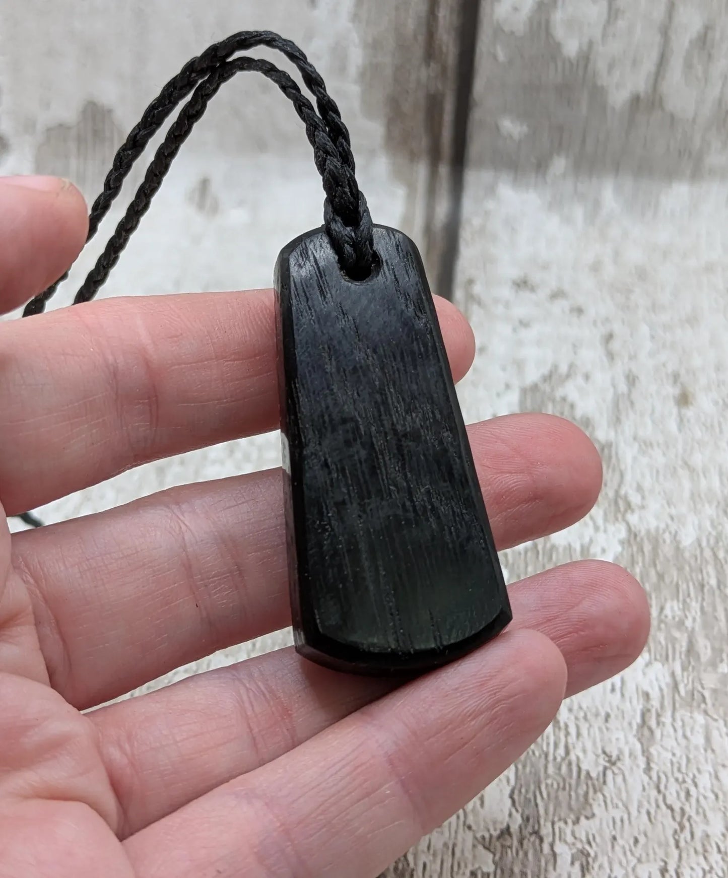 Fenland bog oak with laser printed breathe affirmation