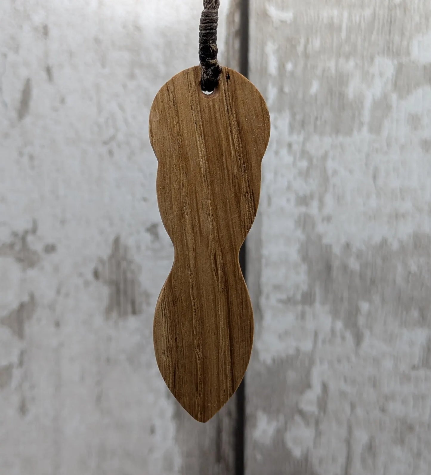 Oak wood laser printed tattooed goddess pendant.
