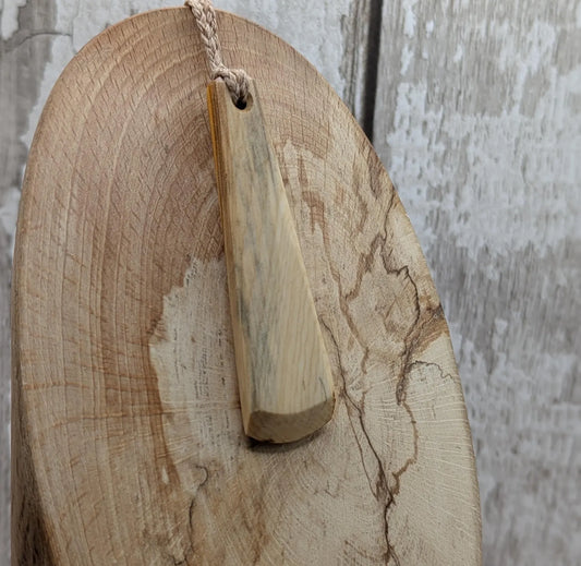 Yew wood hand crafted toki adze style pendant