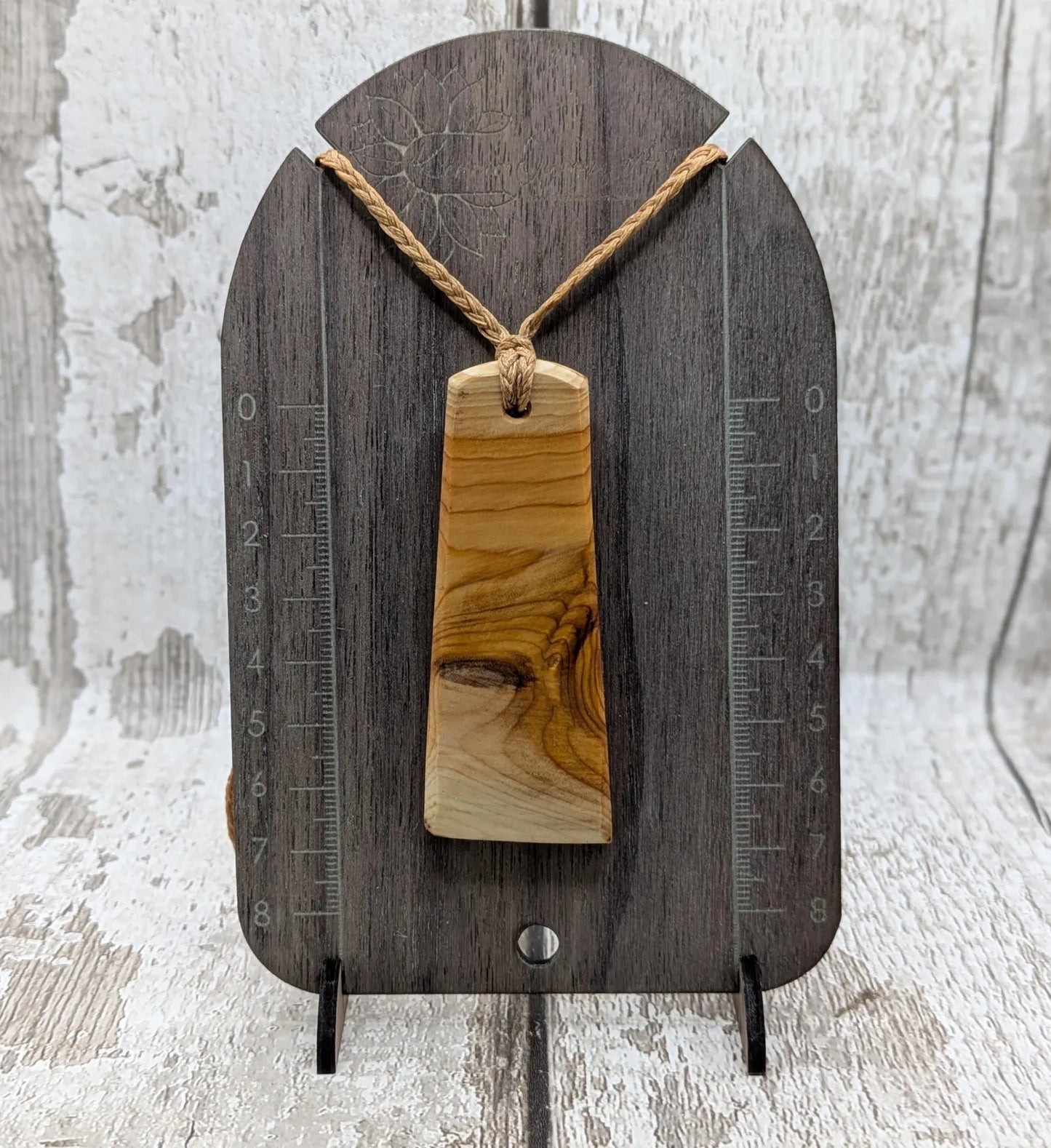 Yew wood toki adze style hand carved pendant