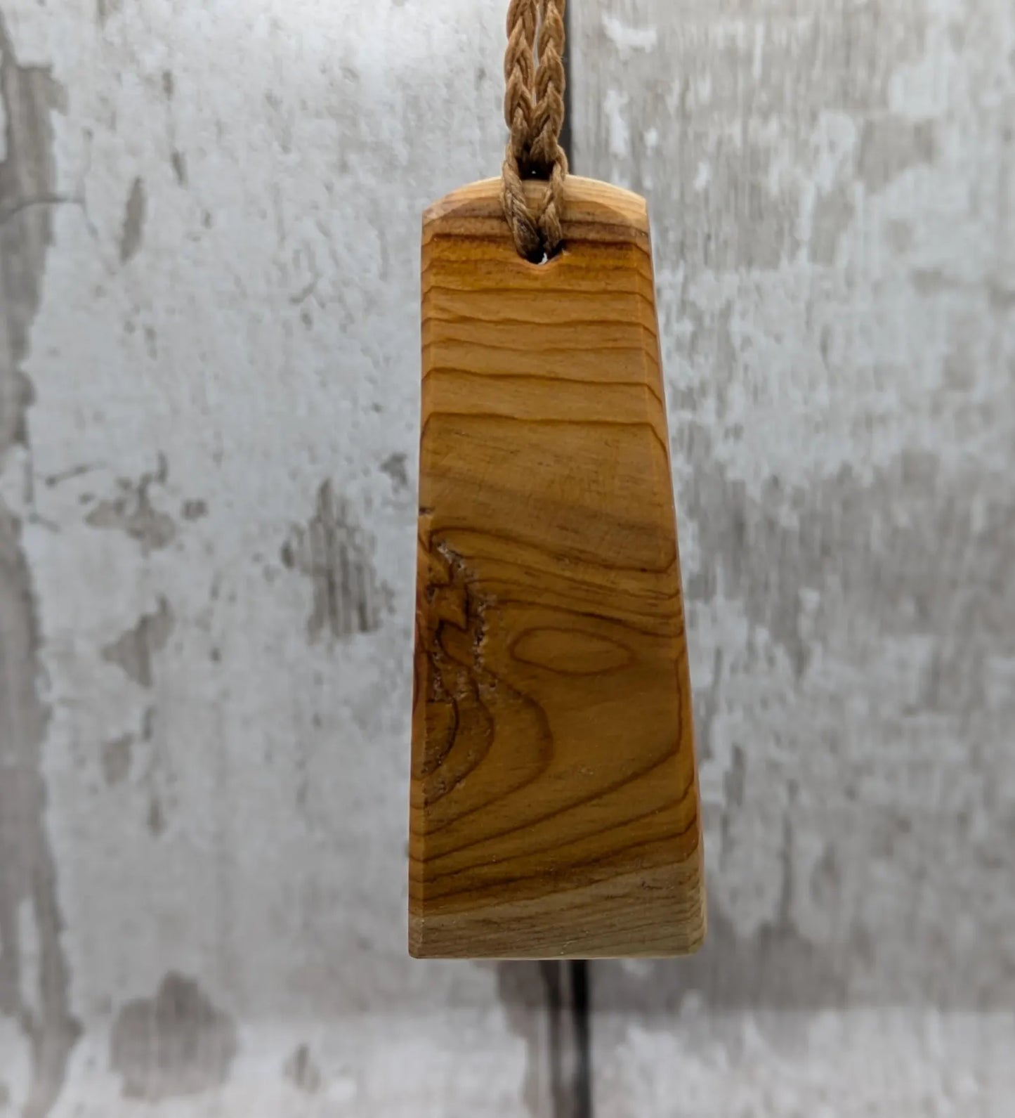 Yew wood toki adze style hand carved pendant