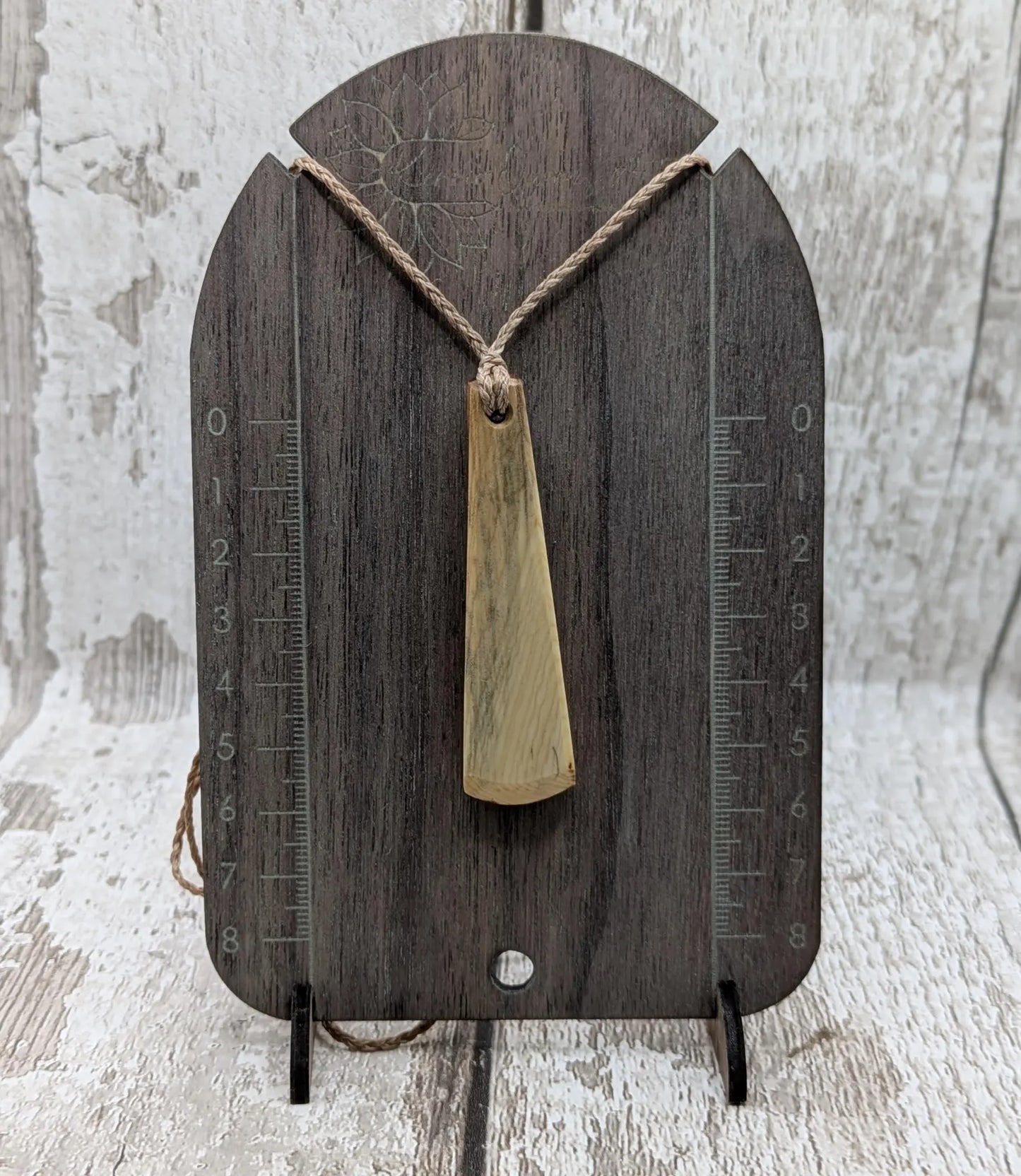 Yew wood hand crafted toki adze style pendant