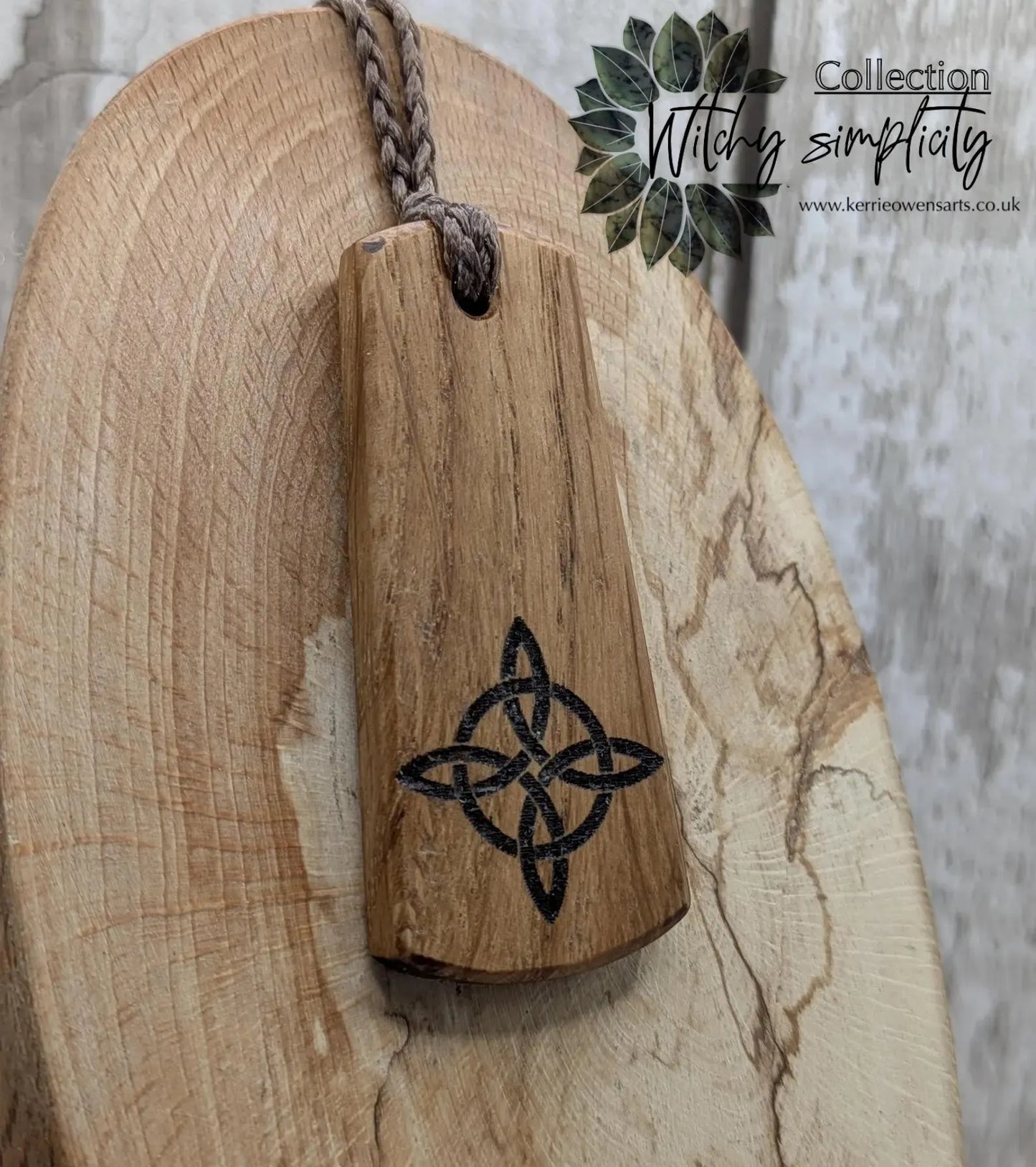 Statement oak wood roimata drop pendant