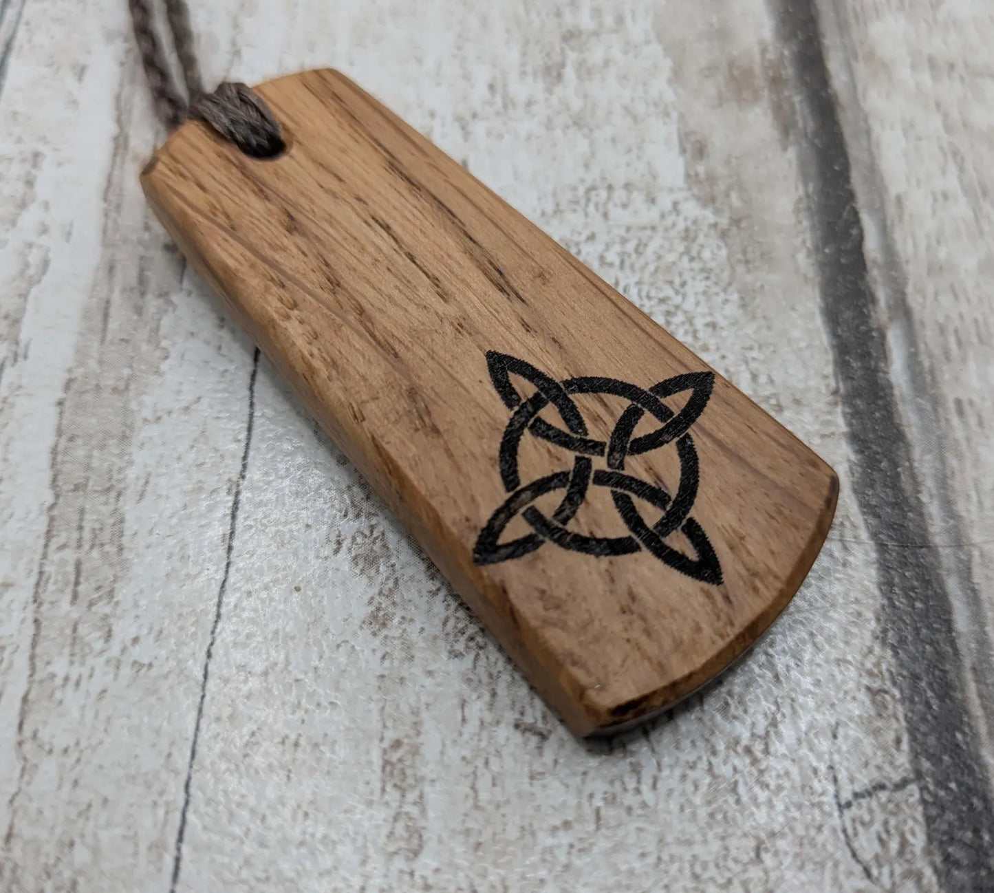 Statement oak wood roimata drop pendant