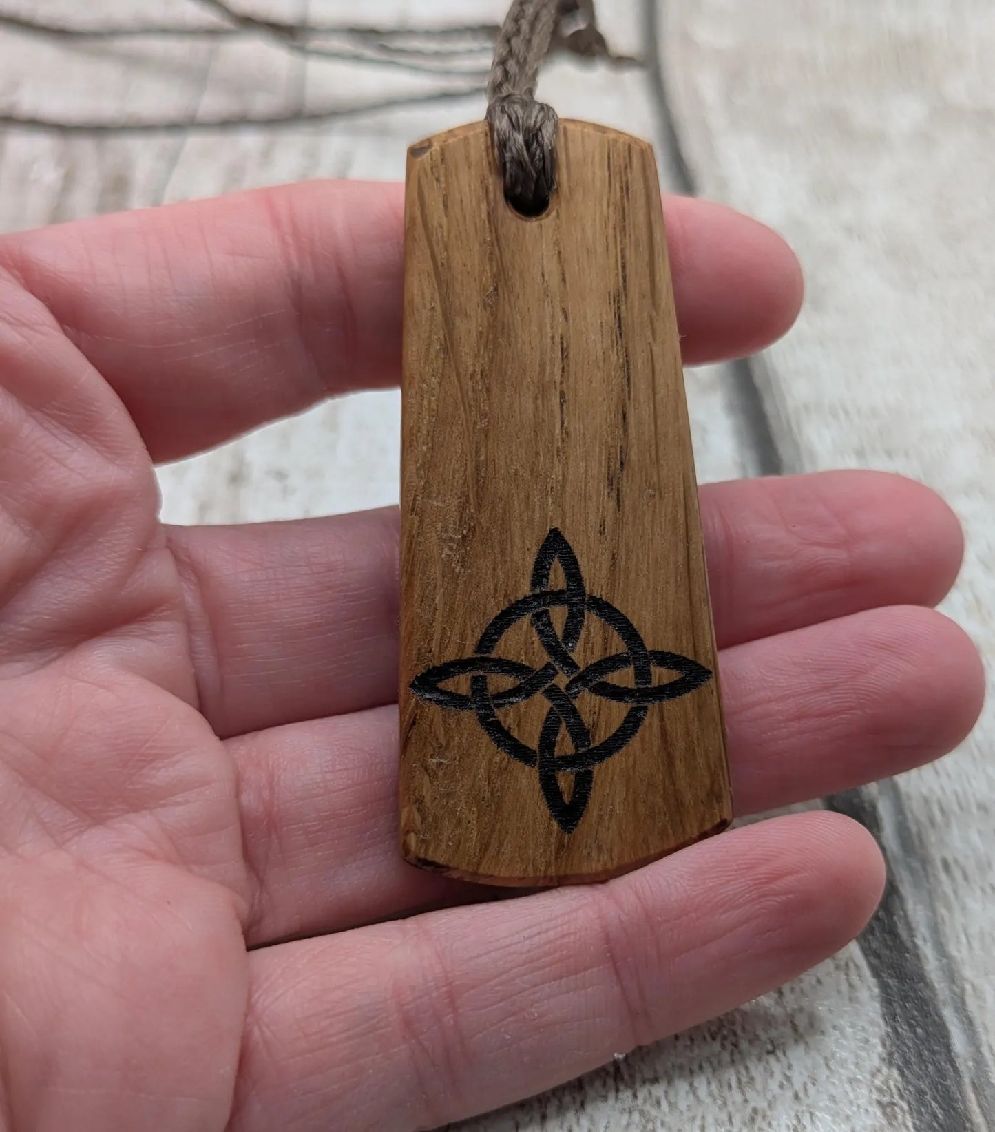 Statement oak wood roimata drop pendant
