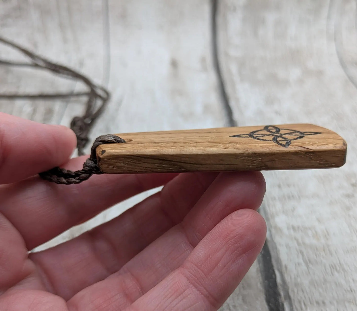 Statement oak wood roimata drop pendant