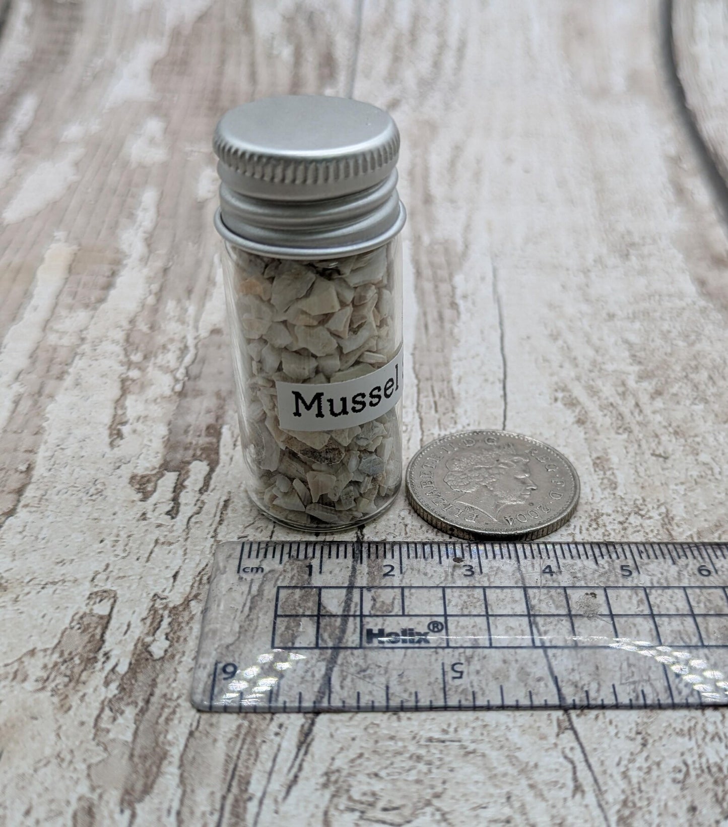 Coarse Ground White Mussel Shell Powder – Natural Pearlescent Pigment for Art, Resin & Inlay.