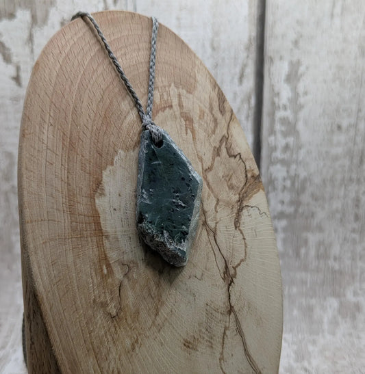 Raw New Zealand Pounamu Jade Offcut – Polished Greenstone Touchstone | Sacred Māori Stone for Craft or Ritual.
