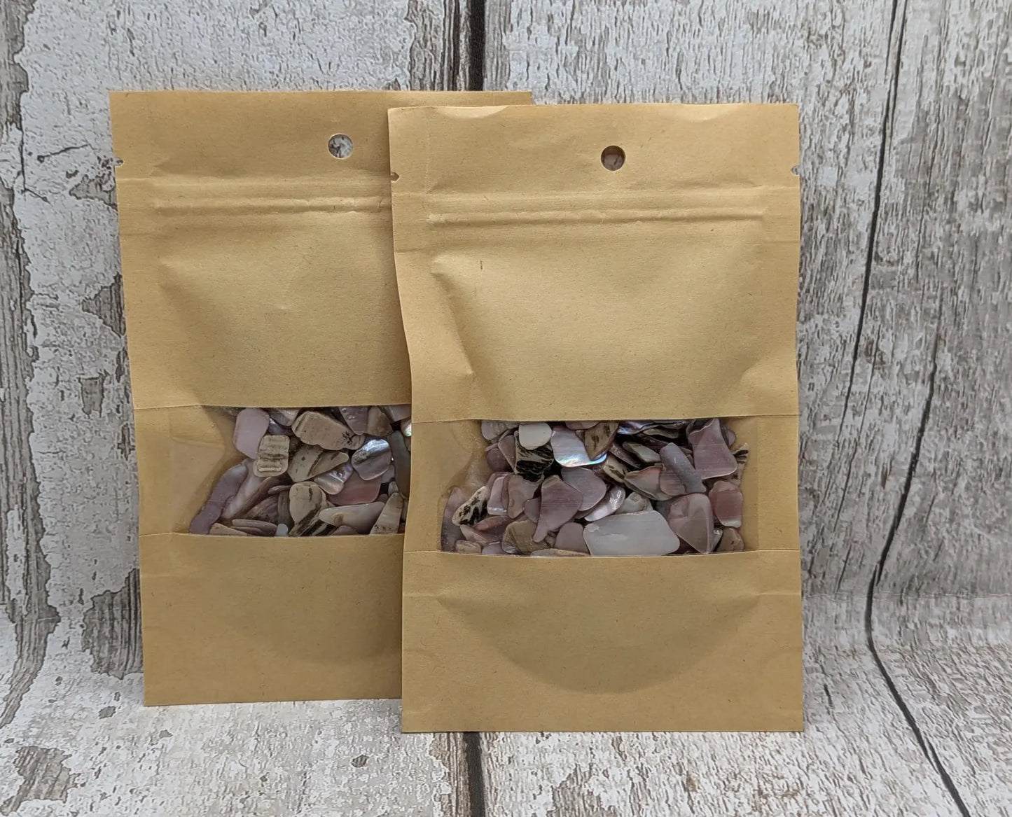 One pouch new Zealand pink fresh water mussel chips.