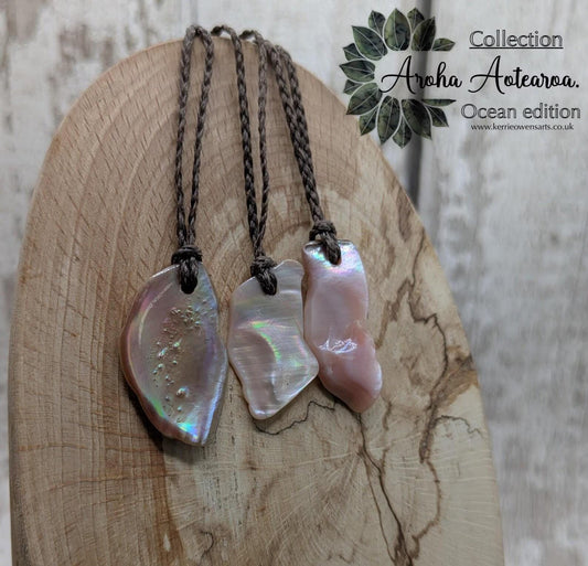 One Freeform Pink Freshwater Mussel Shell Pendant – Tumbled Natural Shell Jewelry, Affordable Ocean Treasures.