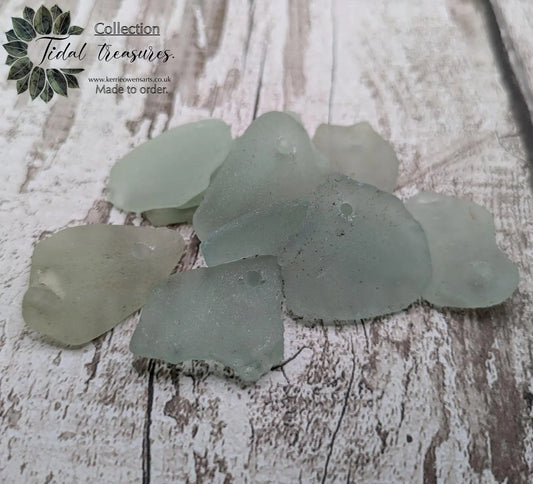 Teal sea glass frosted beads.