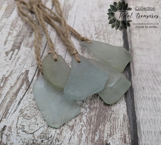Teal Seas Glass Hanging Tree Decorations - 3 Pack