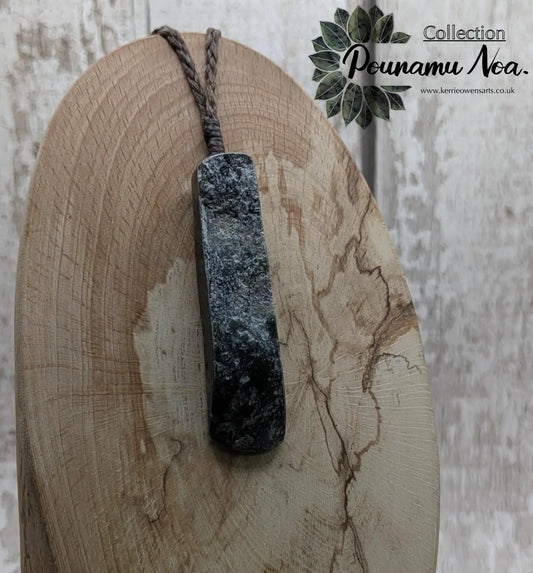 New Zealand Pounamu (Nephrite Jade) Raw Adze-Style Pendant – Live Edge Greenstone