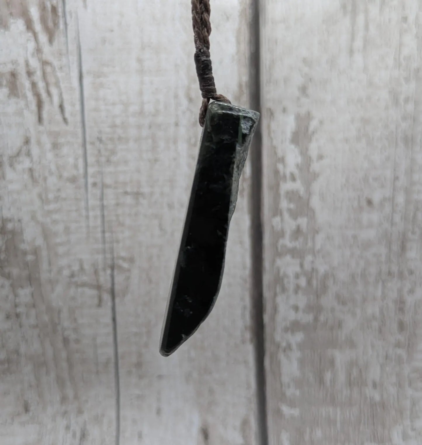 New Zealand Pounamu (Nephrite Jade) Raw Adze-Style Pendant – Live Edge Greenstone