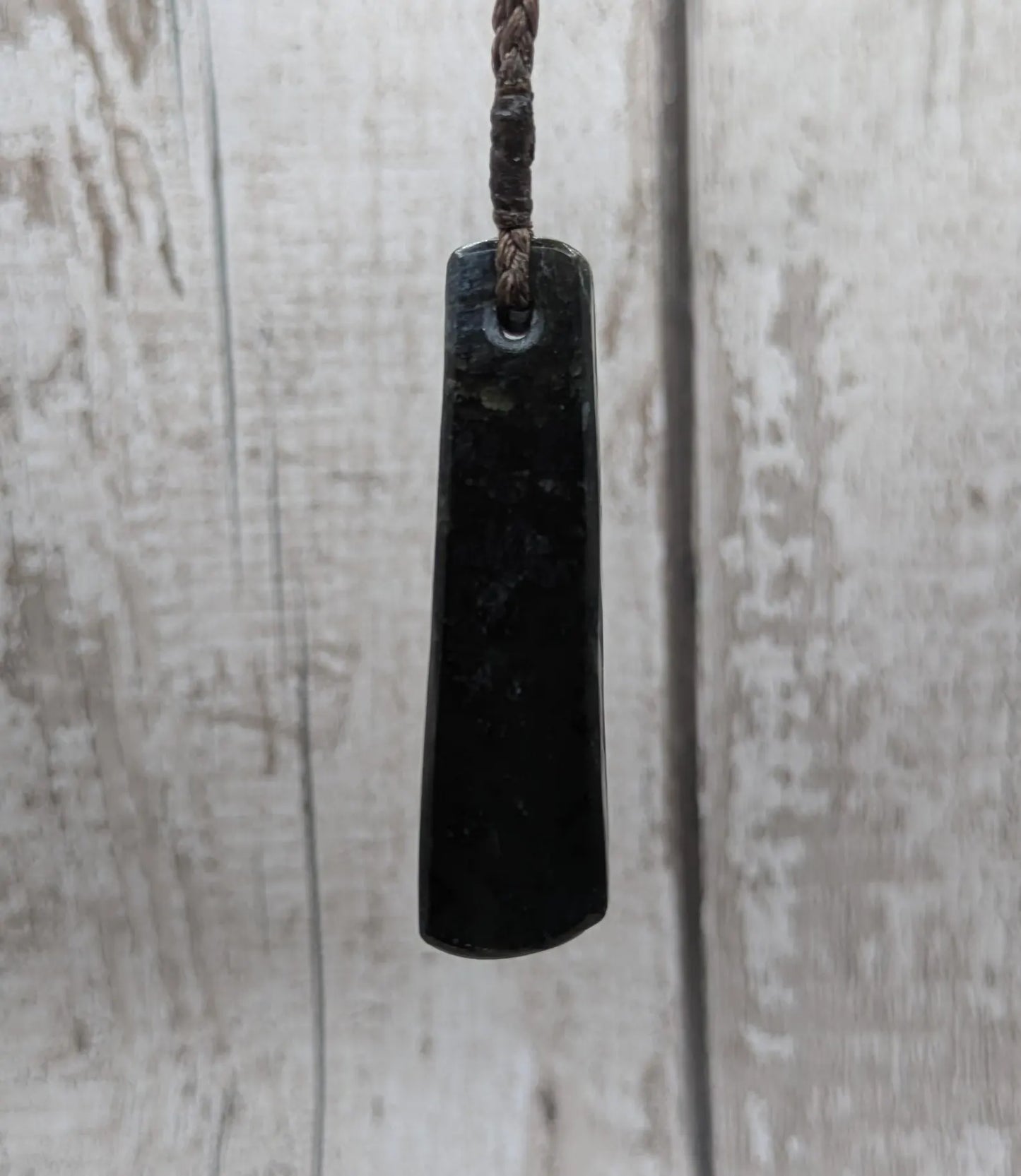 New Zealand Pounamu (Nephrite Jade) Raw Adze-Style Pendant – Live Edge Greenstone