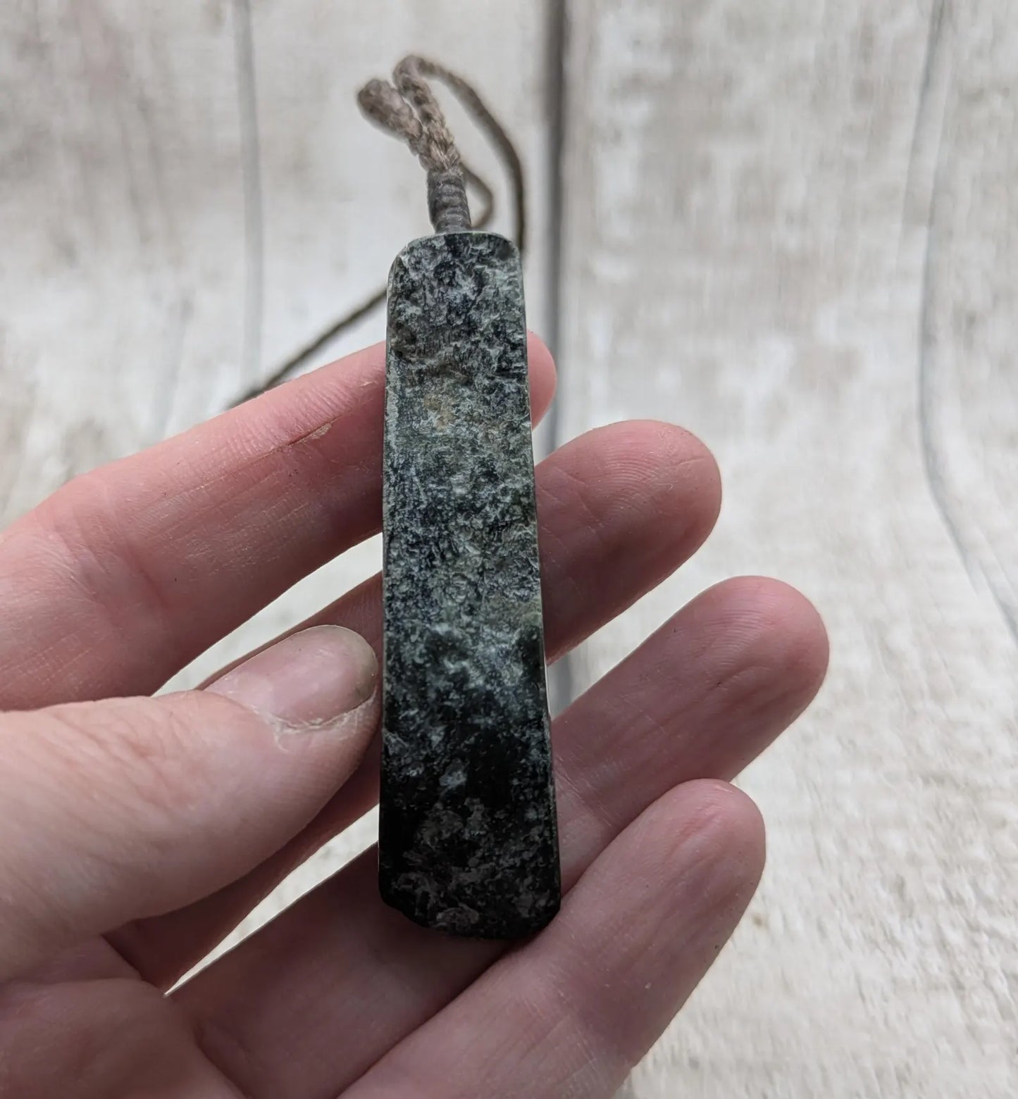 New Zealand Pounamu (Nephrite Jade) Raw Adze-Style Pendant – Live Edge Greenstone