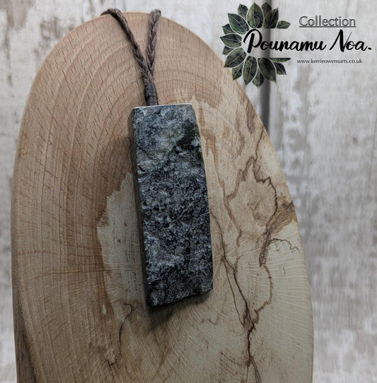 New Zealand Pounamu (Nephrite Jade) Raw Adze-Style Pendant – Live Edge Greenstone