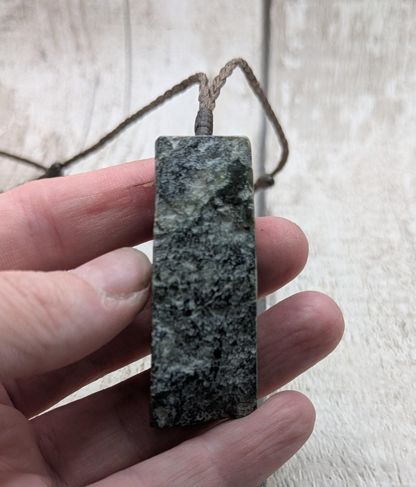 New Zealand Pounamu (Nephrite Jade) Raw Adze-Style Pendant – Live Edge Greenstone
