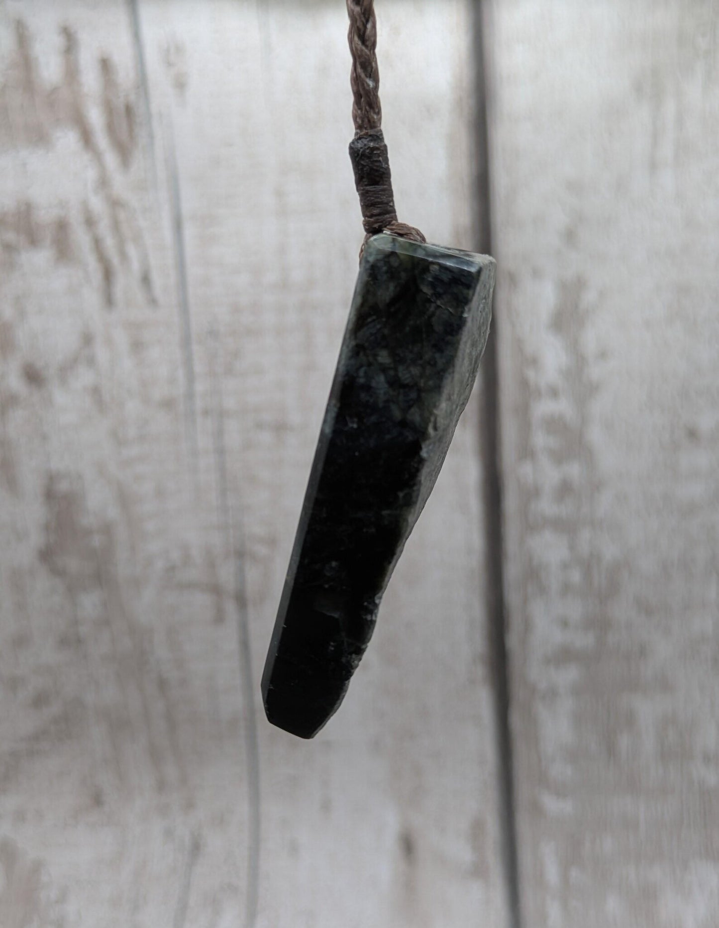 New Zealand Pounamu (Nephrite Jade) Raw Adze-Style Pendant – Live Edge Greenstone