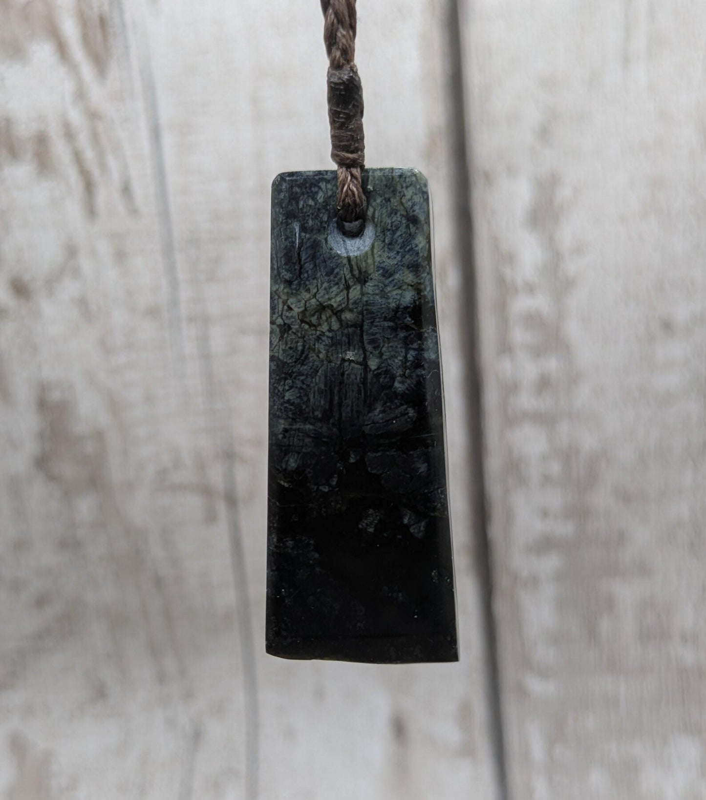New Zealand Pounamu (Nephrite Jade) Raw Adze-Style Pendant – Live Edge Greenstone