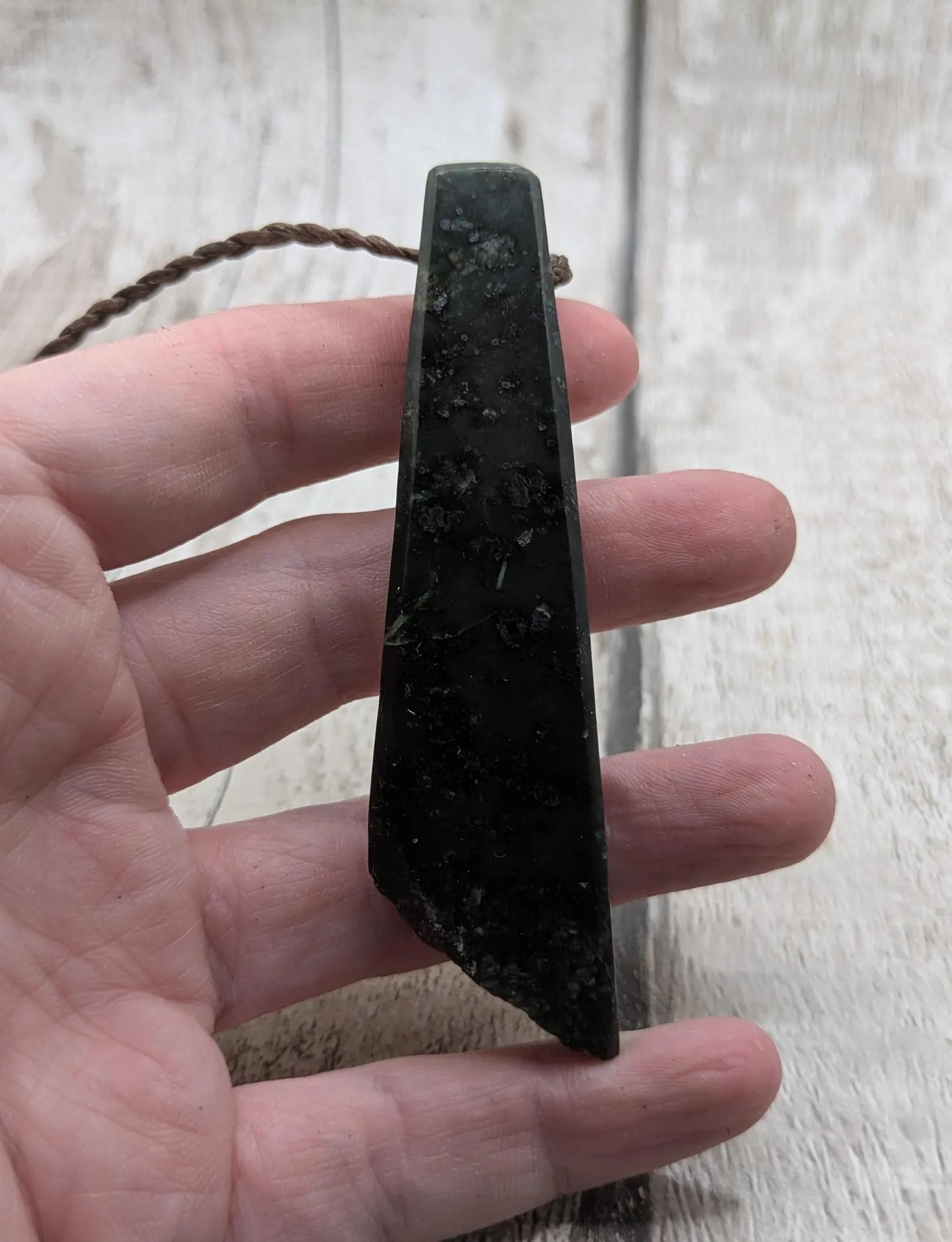 New Zealand Pounamu (Nephrite Jade) Raw Adze-Style Pendant – Live Edge Greenstone
