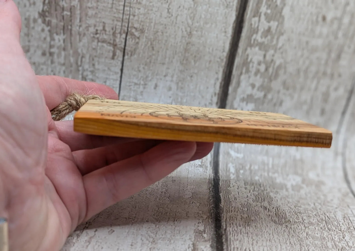 Yew wood travel sized yew wood pendulum board.
