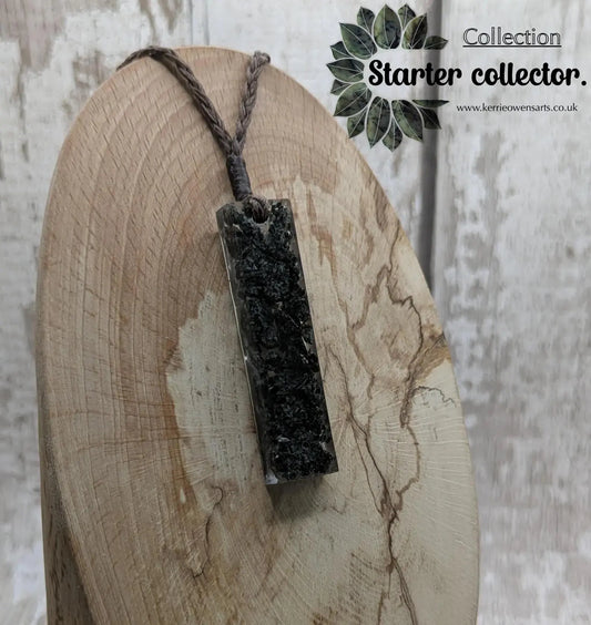 preselli bluestone Stonehenge rock pendant in resin.