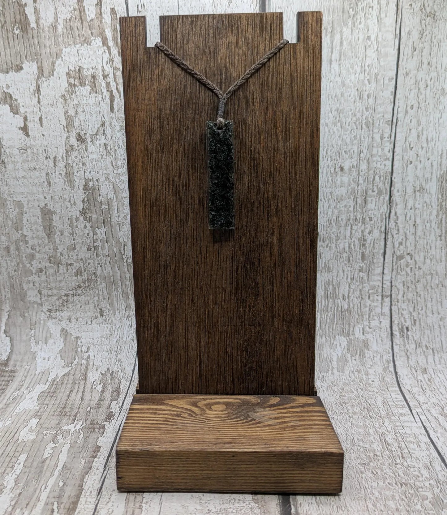preselli bluestone Stonehenge rock pendant in resin.