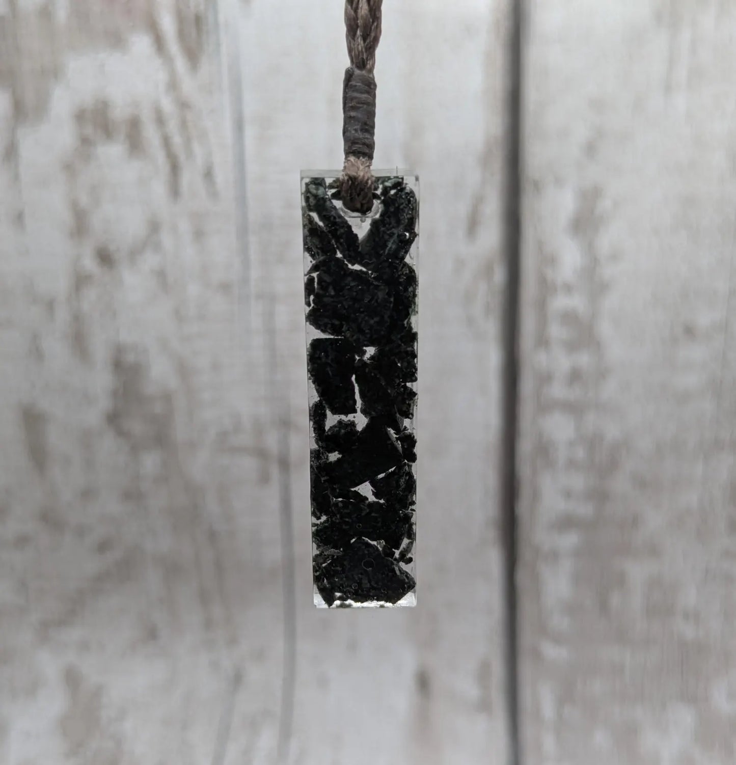 preselli bluestone Stonehenge rock pendant in resin.