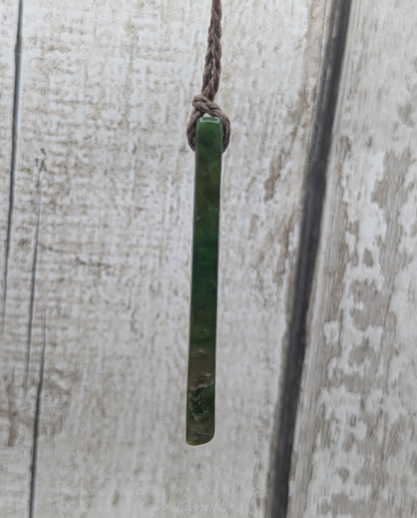 Tumble polished New Zealand Pounamu Jade Necklace – Raw Greenstone Offcut crystal Pendant on Cord, simple spiritual jewellery.
