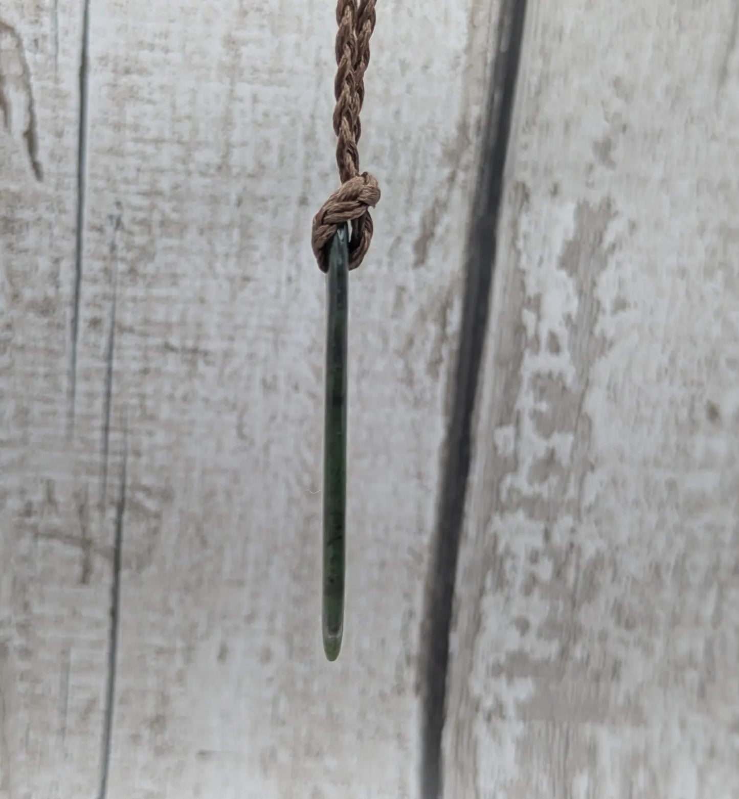 Tumble polished New Zealand Pounamu Jade Necklace – Raw Greenstone Offcut crystal Pendant on Cord, simple spiritual jewellery.