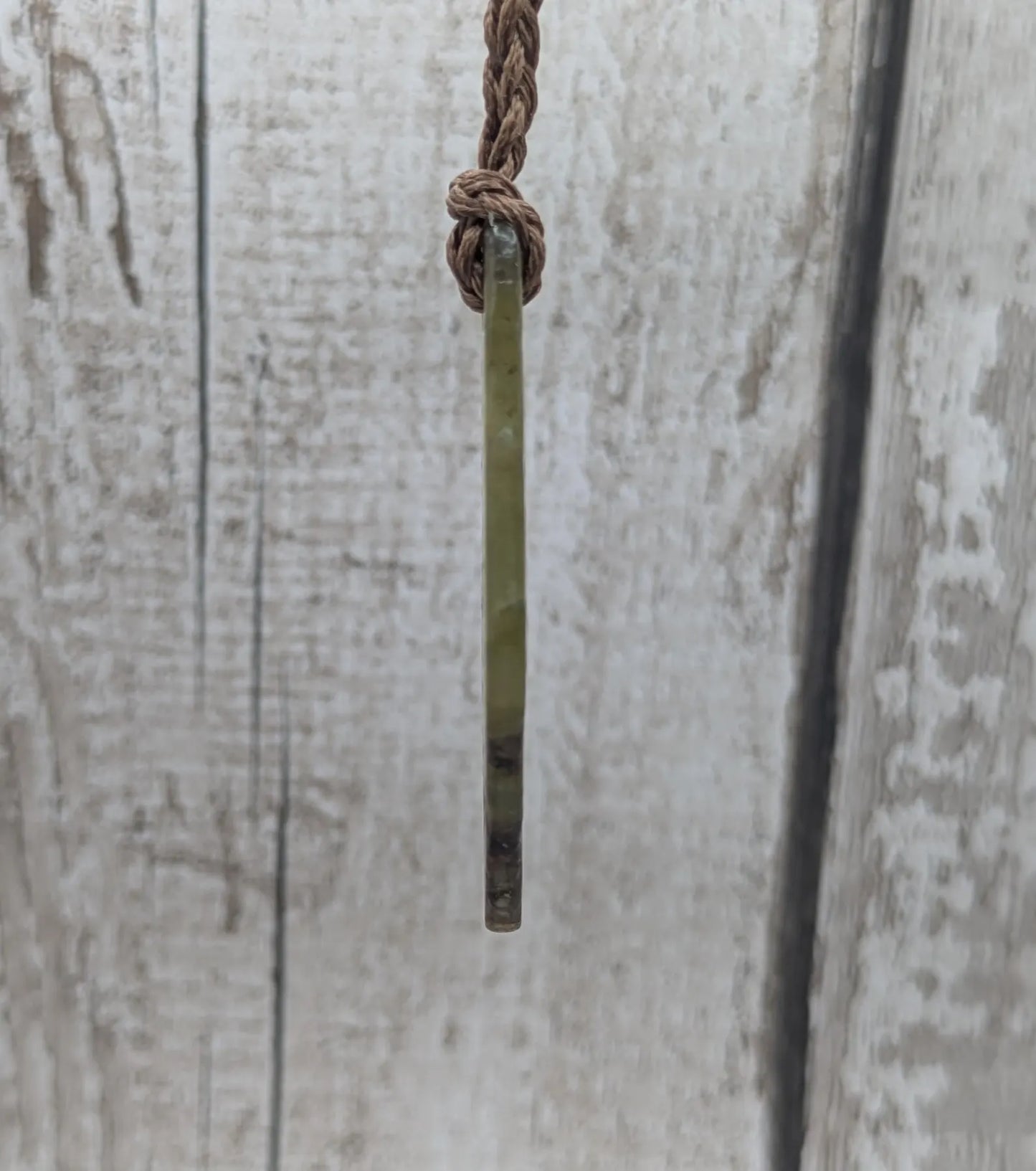 Tumble polished New Zealand Pounamu Jade Necklace – Raw Greenstone Offcut crystal Pendant on Cord, simple spiritual jewellery.