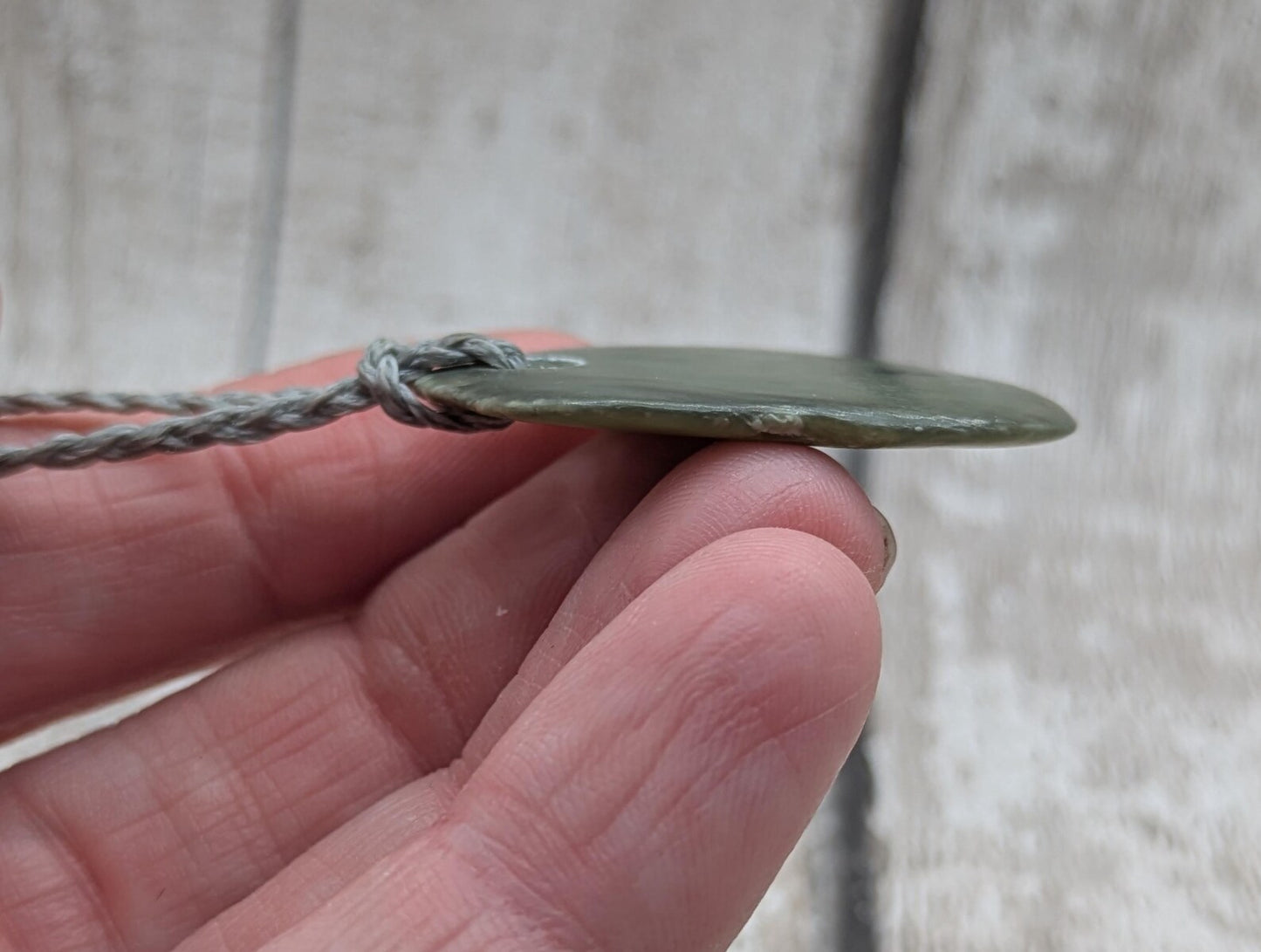 Tumble polished New Zealand Pounamu Jade Necklace – Raw Greenstone Offcut crystal Pendant on Cord, simple spiritual jewellery.