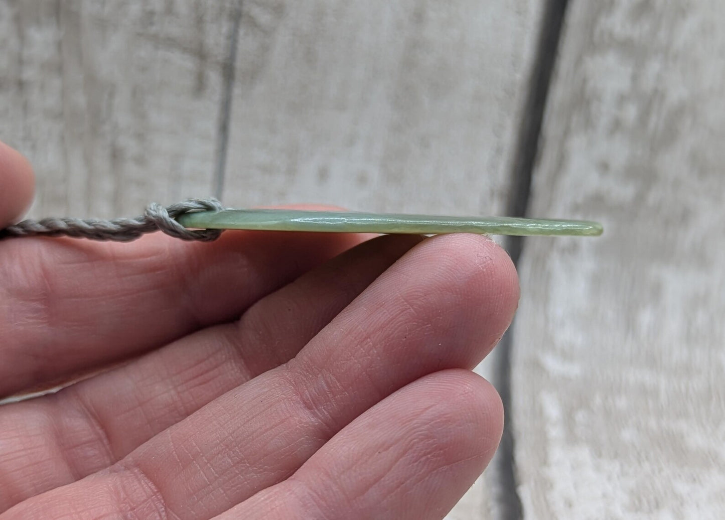 Tumble polished New Zealand Pounamu Jade Necklace – Raw Greenstone Offcut crystal Pendant on Cord, simple spiritual jewellery.